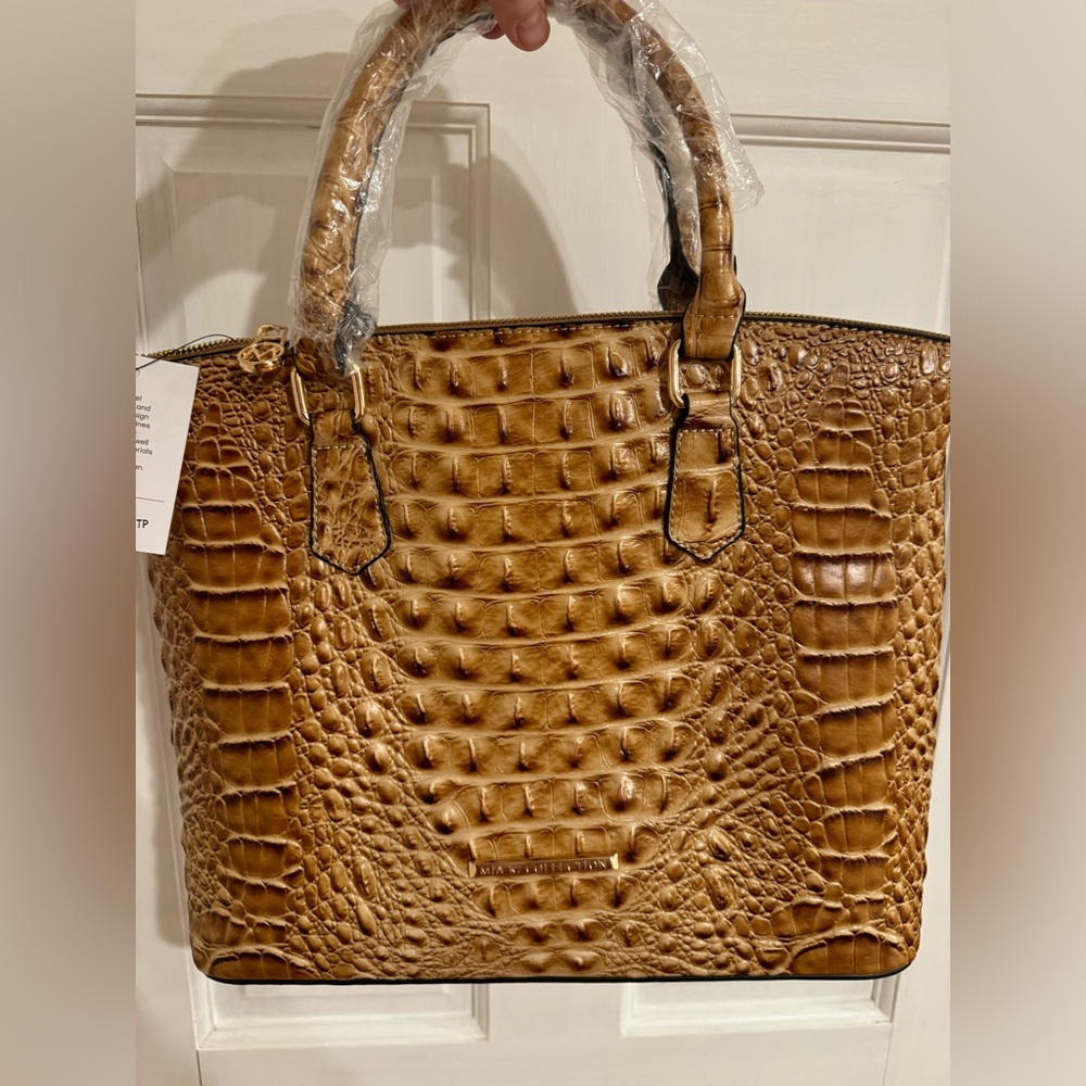 MKF collection by Mia K Brown Croc-Embossed Tote Bag, NEW, MSRP $218